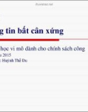 Bài giảng Kinh tế học vi mô dành cho chính sách công - Bài 26: 