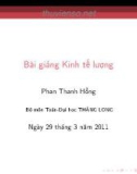 Bài giảng Kinh tế lượng: Bài 4 - Phan Thanh Hồng (ĐH Thăng Long)