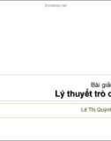 Bài giảng 23: Lý thuyết trò chơi - Lê Thị Quỳnh Trâm