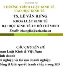 Chương trình Luật kinh tế (Cao học Kinh tế) - TS. Lê Văn Hưng