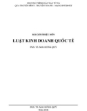 Luật kinh doanh quốc tế - PGS.TS. Mai Hồng Quỳ