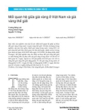 Mối quan hệ giữa giá vàng ở Việt Nam và giá vàng thế giới