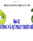 Bài giảng Địa lý 10 bài 42: Môi trường và sự phát triển bền vững