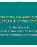 Lecture Software testing and quality assurance: Lecture 1 - TS. Đào Nam Anh