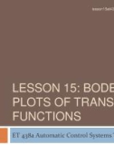 Lecture Automatic control systems technology - Lesson 15: Bode plots of transfer functions