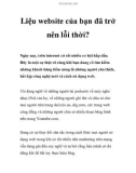 Liệu website của bạn đã trở nên lỗi thời?