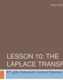 Lecture Automatic control systems technology - Lesson 10: The laplace transform