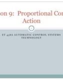 Lecture Automatic control systems technology - Lesson 9: Proportional control action