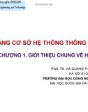 Bài giảng Cơ sở hệ thống thông tin: Chương 1 - TS. Hà Quang Thụy