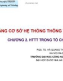 Bài giảng Cơ sở hệ thống thông tin: Chương 2 - TS. Hà Quang Thụy