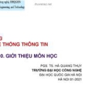 Bài giảng Cơ sở hệ thống thông tin: Chương 0 - PGS. TS. Hà Quang Thụy