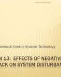 Lecture Automatic control systems technology - Lesson 13: Effects of negative feedback on system disturbances