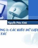 Bài giảng Hệ thống máy tính và ngôn ngữ lập trình - Chương 2: Các kiểu dữ liệu và thao tác