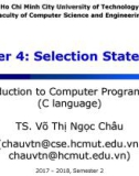 Lecture Introduction to Computer Programming - Chapter 4: Selection Statements