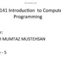 Lecture Introduction to Computer Programming - Lecture 1