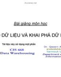 Bài giảng môn học Kho dữ liệu và khai phá dữ liệu