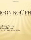 Bài giảng Ngôn ngữ PHP - Hoàng Văn Hiệp