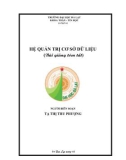 Bài giảng tóm tắt Hệ quản trị cơ sở dữ liệu - Tạ Thị Thu Phượng