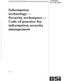 Information technology — Security techniques — Code of practice for information security management