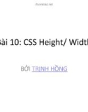 Bài giảng CSS - Bài 10: CSS Height/ Width