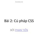 Bài giảng CSS - Bài 2: Cú pháp CSS