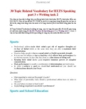 30 Topic related vocabulary for IELTS speaking part 3 + writing task 2