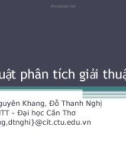 Bài giảng Cấu trúc dữ liệu giải thuật: Kỹ thuật phân tích giải thuật