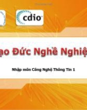 Bài giảng Nhập môn công nghệ thông tin 1: Đạo đức nghề nghiệp