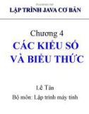 Bài giảng Lập trình java cơ bản: Chương 4 - Lê Tân