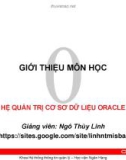 Bài giảng Hệ quản trị cơ sở dữ liệu Oracle: Chương 0 - Ngô Thùy Linh