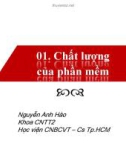 Bài giảng Software quality assurance: Chất lượng của phần mềm - Nguyễn Anh Hào