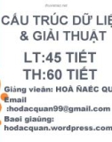 CẤU TRÚC DỮ LIỆU & GIẢI THUẬT