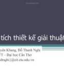 Bài giảng Cấu trúc dữ liệu giải thuật: Phân tích thiết kế giải thuật