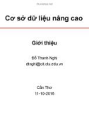 Bài giảng Cơ sở dữ liệu nâng cao - Chương 1: Giới thiệu