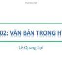 Bài giảng HTML – DHTML - Javascript (Thiết kế Web): Bài 2 - Lê Quang Lợi