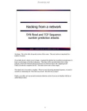 Hacking from a network: SYN flood and TCP Sequence number prediction attacks