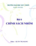 Bài giảng Quản trị mạng: Bài 6 - ĐH Quy Nhơn