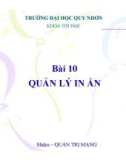 Bài giảng Quản trị mạng: Bài 10 - ĐH Quy Nhơn