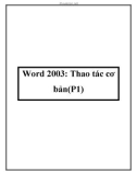 Word 2003: Thao tác cơ bản