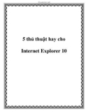 5 thủ thuật hay cho Internet Explorer 10