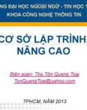 Bài giảng Cơ sở lập trình nâng cao - Chương 10: Tối ưu hóa chương trình