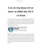 Lưu các ứng dụng web ưa thích vào HĐH Mac OS X với Fluid