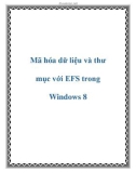 Mã hóa dữ liệu và thư mục với EFS trong Windows 8