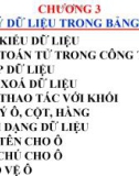 Bài giảng Excel căn bản - Chương 2 Xử lý dữ liệu trong bảng tính