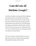 Làm thế nào để Sitelinks Google?