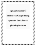 1 phân tích mới về SERPs của Google thông qua mức tìm kiếm và phân loại website