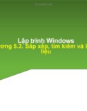 Bài giảng Lập trình trên Windows: Chương 5.3 - Trần Minh Thái