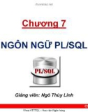 Bài giảng Hệ quản trị cơ sở dữ liệu Oracle: Chương 7 - Ngô Thùy Linh