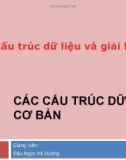 Bài giảng Cấu trúc dữliệu và giải thuật: Các cấu trúc dữ liệu cơ bản - Đậu Ngọc Hà Dương