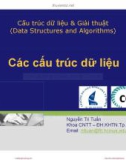 Bài giảng Cấu trúc dữ liệu và giải thuật: Các cấu trúc dữ liệu - Nguyễn Tri Tuấn